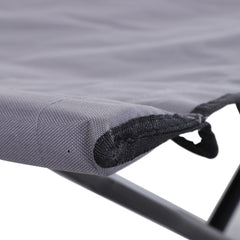 Outsunny Double Camping Cot Bed, with Bag - Grey