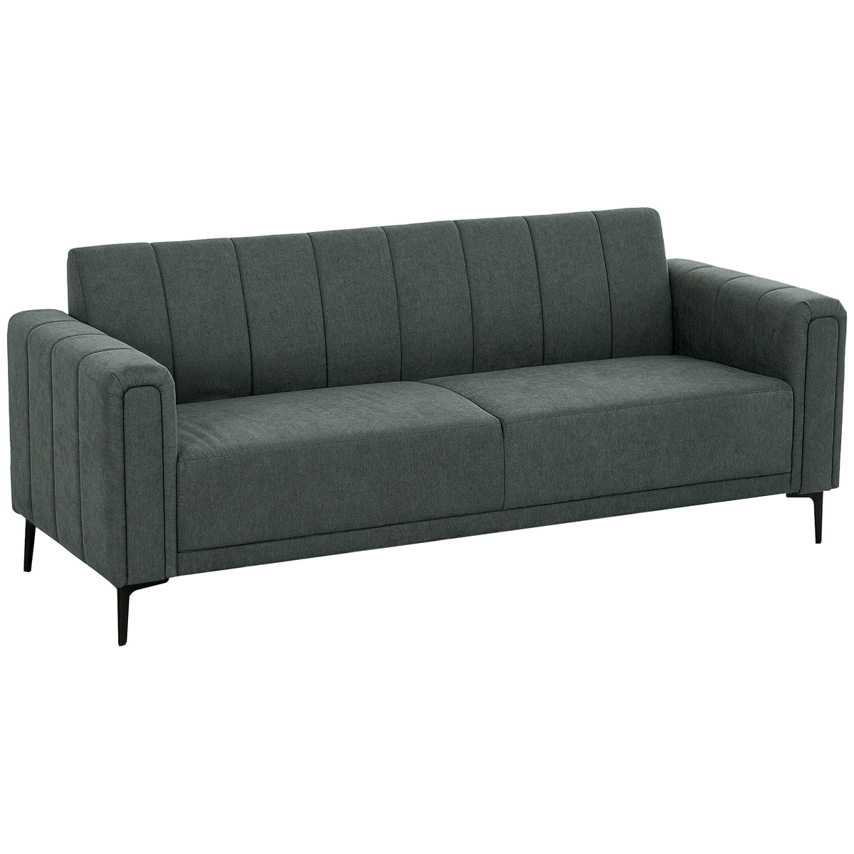 HOMCOM Three-Seater Relaxed Modern Sofa - Grey