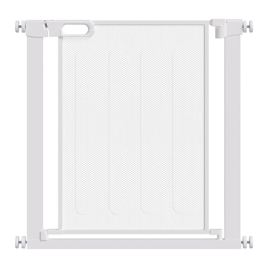 PawHut Pet Safety Gate, for Doorways, Staircases, Hallways, with 75-82cm Adjustable Width - White