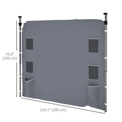 Outsunny 195 x 295cm Replacement Gazebo Sidewall - Grey