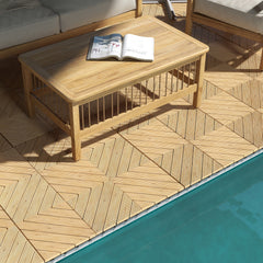 Outsunny 27 Pcs Wooden Interlocking Decking Tiles, 30 x 30 cm Anti-slip Outdoor Flooring Tiles, 0.81√£≈Ω¬° per Pack, All Weather Use for Patio, Balcony, Terrace, Hot Tub, Yellow