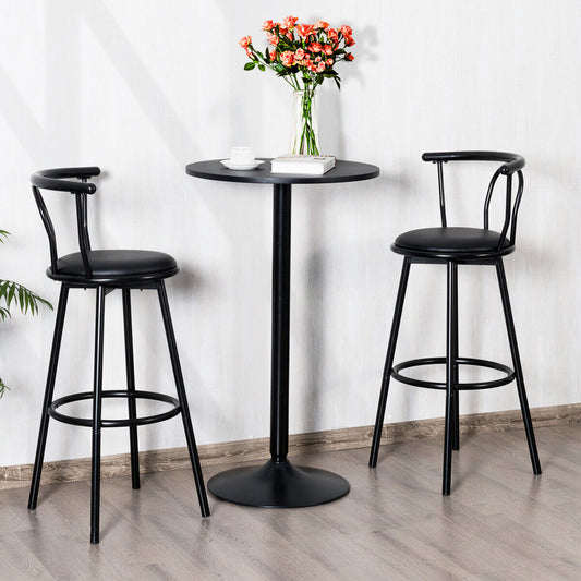 Modern Bar Table with Round Top for Living Room, Restaurant and Bistro