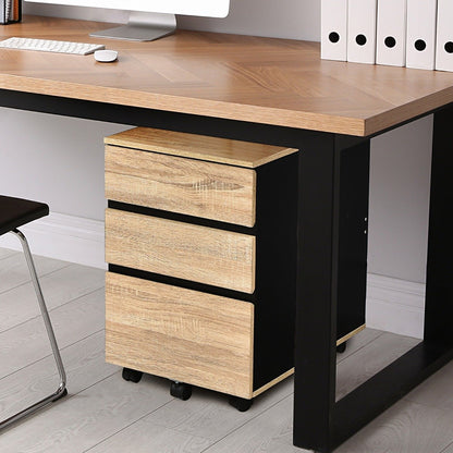 3-Drawer Mobile File Cabinet Vertical Filling Cabinet Under Desk