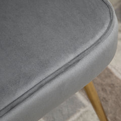 HOMCOM Velvet-Feel Shell Accent Chair - Grey