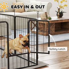 PawHut 8 Panels Heavy Duty Dog Playpen with Door Indoor Outdoor, for Small Dogs, 60cm High