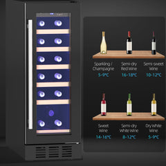 HOMCOM 19 Bottle 5-18√¢‚Äû∆í Wooden Rack Wine Fridge - Black