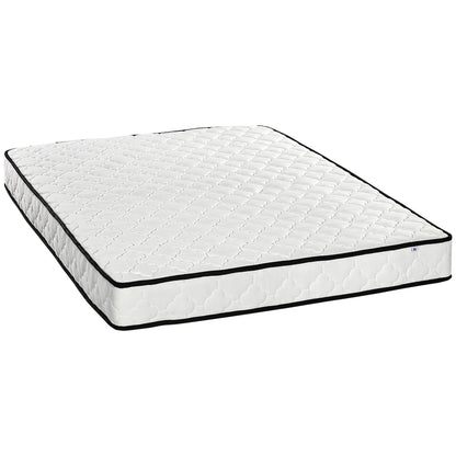 HOMCOM 4.9ft King Mattress, 7 Inch Pocket Sprung Mattress in a Box with Breathable Foam, Individually Wrapped Spring and Medium Firm Hybrid, 200cmx150cmx18cm, White