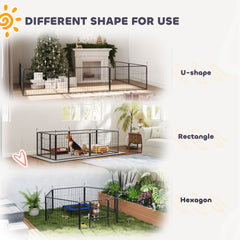 PawHut 7 Panel Dog Whelping Box, Dog Playpen with Washable Whelping Pads, Windproof Fabric, for Small and Medium Dogs