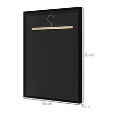 HOMCOM 60 x 80cm Shirt Display Frame, with Inner Hook and Hanger - Black