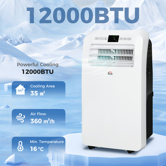 HOMCOM 12,000 BTU Three Mode Portable Air Conditioner - White