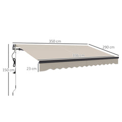 Outsunny 3.5 x 3m Electric/Manual Awning, with Remote - Beige