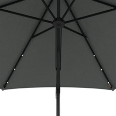 Outsunny 3m LED Parasol Umbrella, with Base and Cover - Grey