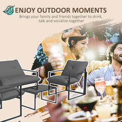 Outsunny Four-Piece Relaxed Back Garden Dining Set - Black/Grey