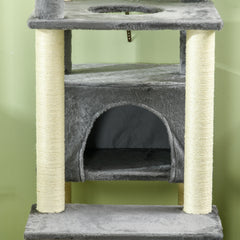 PawHut 184cm Cat Tree for Indoor Cats, Modern Cat Tower with Cat Bed, Perches, Scratching Posts, Cat House - Grey