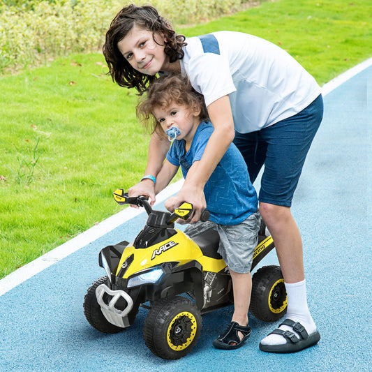 HOMCOM No Power Toddler Kids Ride on Car Walker Foot To Floor Slider w/ Music Lights for 18 - 36 Months Yellow