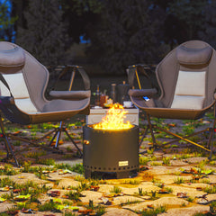 Outsunny Smokeless Steel Fire Pit, with Poker - Grey