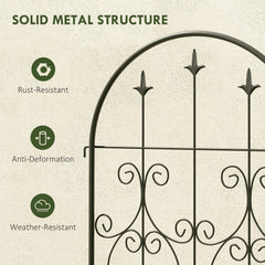 Outsunny Set of 2 Metal Garden Trellis, Decorative Trellis Panels for Climbing Outdoor Plants, Vegetables, Vines, Flowers, 150 x 50 cm, Scrollwork Design