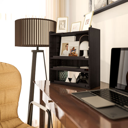 HOMCOM Four-Tier Desktop Organiser - Dark Brown