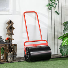 Outsunny 38L Fillable Cylinder Steel Lawn Roller - Red