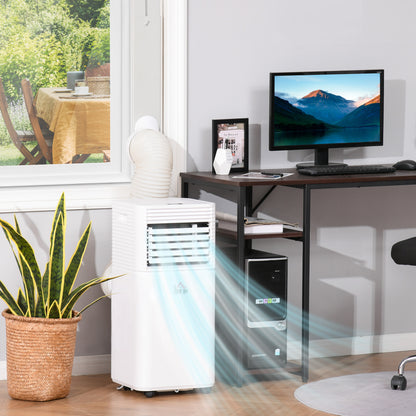 HOMCOM 7000 BTU Portable Air Conditioner for Cooling Dehumidifier Fan, Air Conditioning Unit for Room up to 26m√Ç¬≤, with Remote, 24H Timer, Window Mount Kit, R290, A Energy Efficiency, 785W