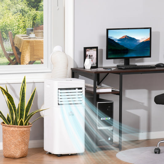 HOMCOM 7000 BTU Portable Air Conditioner for Cooling Dehumidifier Fan, Air Conditioning Unit for Room up to 26m√Ç¬≤, with Remote, 24H Timer, Window Mount Kit, R290, A Energy Efficiency, 785W