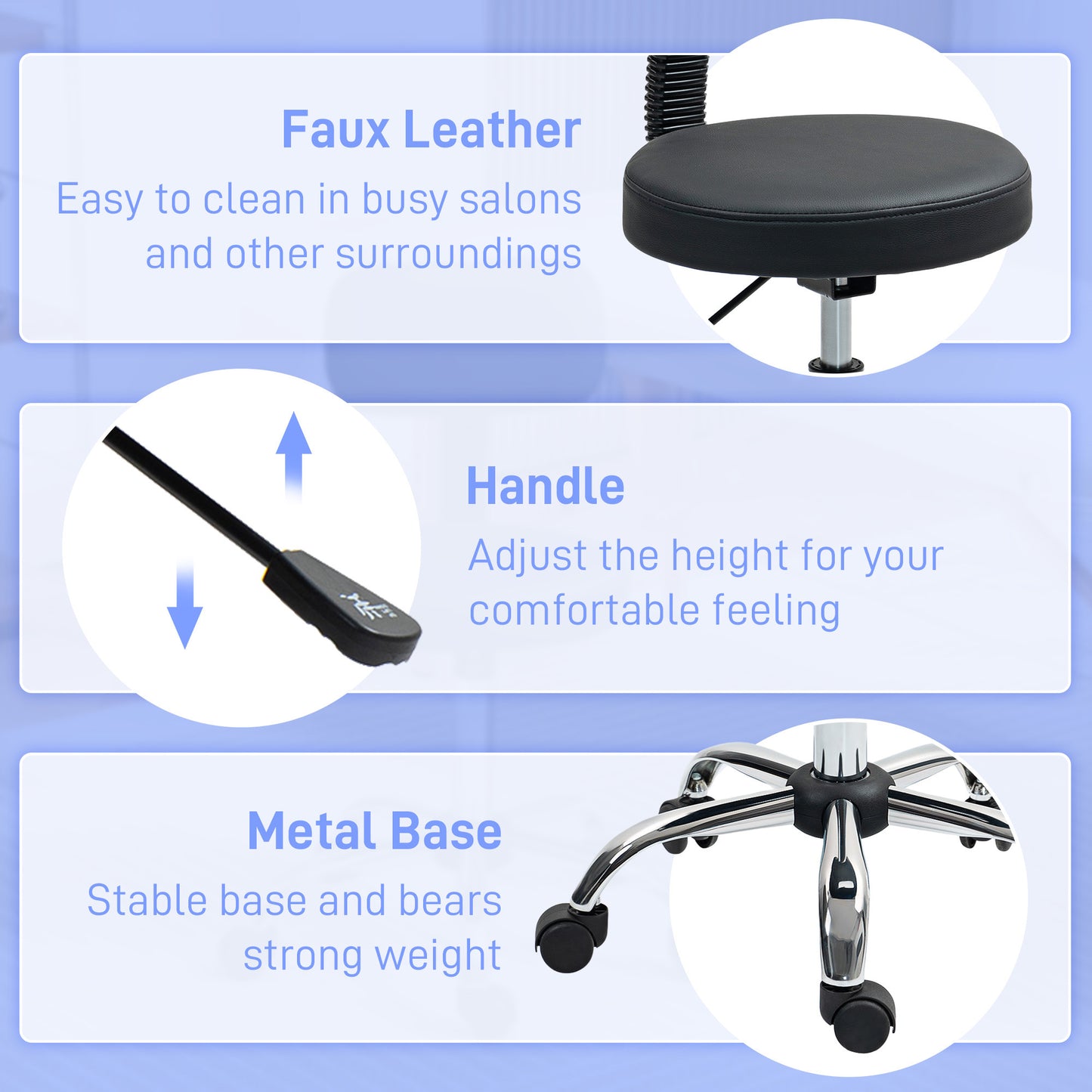 HOMCOM 360√Ç¬∞ Swivel Seat Salon Stool - Black