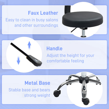HOMCOM 360√Ç¬∞ Swivel Seat Salon Stool - Black