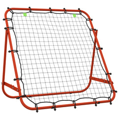 HOMCOM Adjustable Rebounder Net Kickback Target Goal for Teens Adults Training, Red