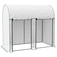 Outsunny 200 x 100cm Walk-In Greenhouse, with Zipped Doors - White