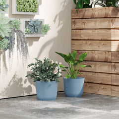 Outsunny Set of Two √ê¬§22cm Planters - Blue