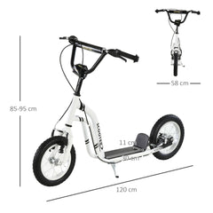 HOMCOM Dual Brakes 12" Metal frame Kick Scooter adjustable black