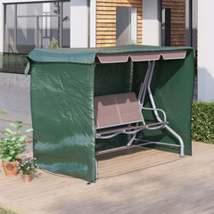 Outsunny Patio 3 Seater Swing Chair Bench Cover Outdoor Garden Furniture Rain Protection Cover Protector Waterproof Anti-UV, 215L x 155W x 150Hcm, Dark Green