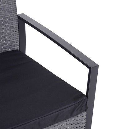 Outsunny 2 Seater Rattan Patio Set W/ Cushions-Grey/Black