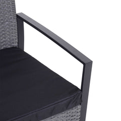 Outsunny 2 Seater Rattan Patio Set W/ Cushions-Grey/Black