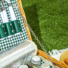 Outsunny Two-Person Picnic Set, with Wicker Basket