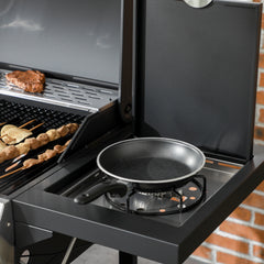 Outsunny Four-Burner Steel Gas Grill, with Thermometer - Black