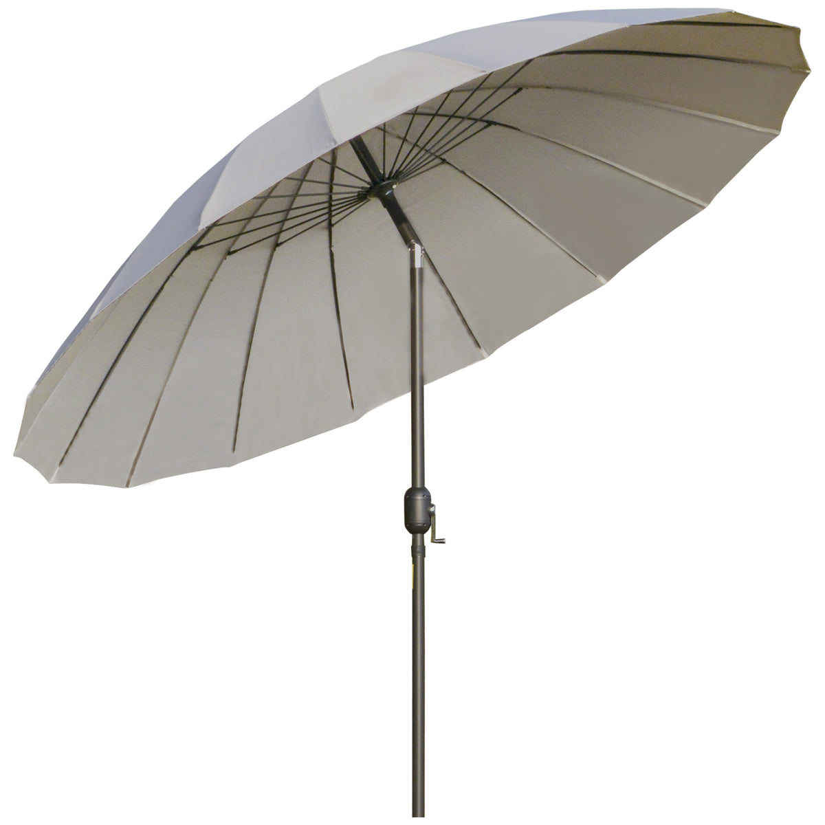 Outsunny 2.5m Tilting Parasol, with Pleated Canopy - Light Grey