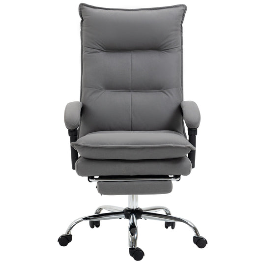 Vinsetto Massage Office Chair with Footrest, Desk Chair with 6 Point Massage and Heat, 155√Ç¬∞ Reclining Back for Home, Thick Padding, Grey