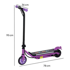 AIYAPLAY Electric Scooter for Kids Ages 6-14, with Dual Brakes, Flash Wheel and Colourful Light, Kids Electric Scooter E Scooter, Up to 12 KM/H & 10 KM, Purple