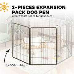 PawHut 2 Piece Dog Pen Expansion Pack for 100cm High Animal Pen with 3 Connecting Stakes