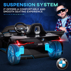 HOMCOM BMW i4 Licensed 12V Kids Electric Ride-On Car, with Remote Control, Portable Battery, Music, Horn, Headlights - Black