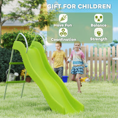 AIYAPLAY Freestanding Kids Slide with Climbing Ladder, Outdoor Playground Equipment for Children Ages 3-8 Years, Green