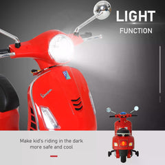 HOMCOM Kids Ride On Motorcycle, 6V, W/LED Lights-Red