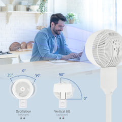 HOMCOM 9'' Air Circulator Fan 3 Speed, 70√Ç¬∞ Oscillation 90√Ç¬∞ Vertical Tilt, Carry Handle, Pedestal Fan, Pedestal Fan for Living Room, Bedroom, Office, White