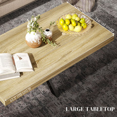 HOMCOM Bold Rustic Block Coffee Table - Wood-Effect