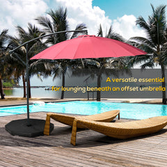 Outsunny Detachable Patio Umbrella Base, Cantilever Parasol Base Stand Outdoor Umbrella Weights, Filled with Sand and Water up to 140KG, Black