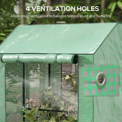 Outsunny Green House, Mini Greenhouse with 2 Roll-up Doors, Vent Holes and Reinforced Cover, 100 x 80 x 150cm