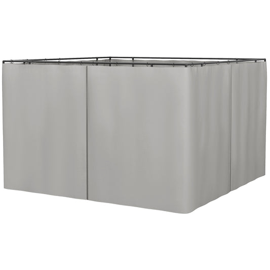 Outsunny Set of Four 3 x 3m Gazebo Replacement Walls - Light Grey