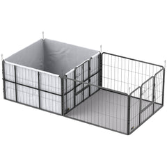 PawHut 7 Panel Dog Whelping Box, Dog Playpen with Washable Whelping Pads, Windproof Fabric, for Small and Medium Dogs