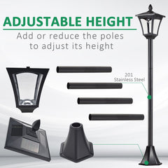 Outsunny 2 Pieces Outdoor Garden Solar Post Lamp Sensor Dimmable LED Lantern Bollard Pathway 1.6M Tall √¢‚Ç¨‚Äú Black